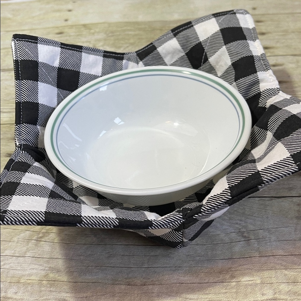 Microwave / Ice Cream  Bowl Cozy Same Buffalo Check Cotton Both Sides